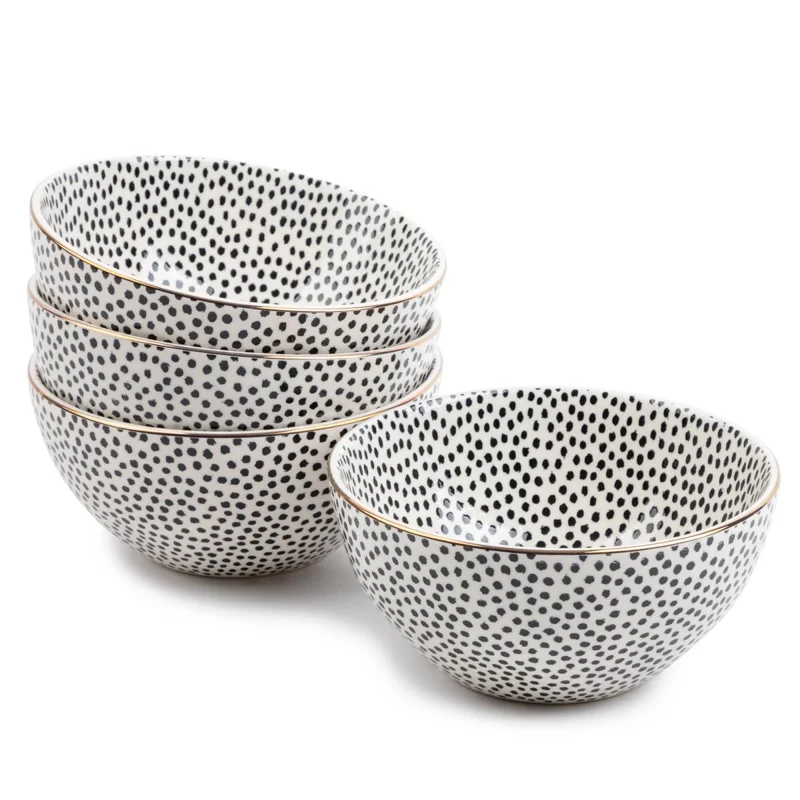 Black & White Dot Stoneware Round Bowls, 4 Pack Silicone for air fryer Air fryer silicone Silicone for air fryer in Air fryer si
Black & White Dot Stoneware Round Bowls, 4 Pack Silicone for air fryer Air fryer silicone Silicone for air fryer in Air fryer si