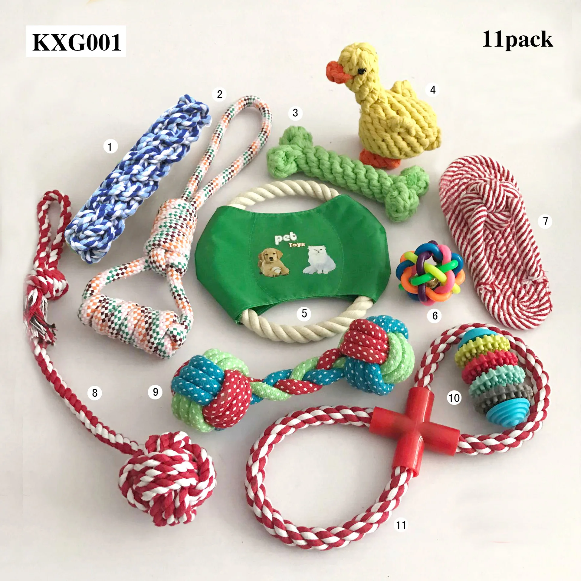 Combination set dog toy cotton rope chewing toy dog teething toy 
Combination set dog toy cotton rope chewing toy dog teething toy