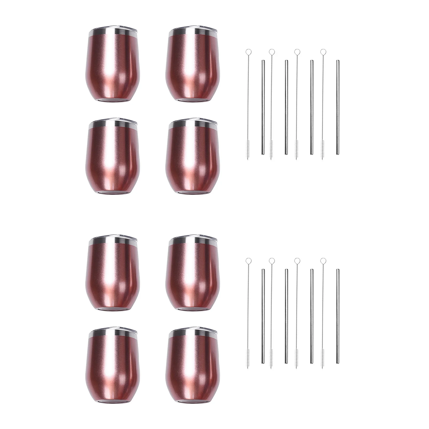 8 Pack 12 Oz Stainless Steel Stemless Wine Glass/Mug,with 8 Straws Insulated Thermal Wine Tumbler with Lids for Coffee
8 Pack 12 Oz Stainless Steel Stemless Wine Glass/Mug,with 8 Straws Insulated Thermal Wine Tumbler with Lids for Coffee