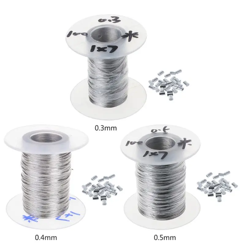 304 Stainless Steel Wire Cable 328 Ft Length Wire Rope w/ 30 Pcs Crimping Sleeve K0AB
304 Stainless Steel Wire Cable 328 Ft Length Wire Rope w/ 30 Pcs Crimping Sleeve K0AB