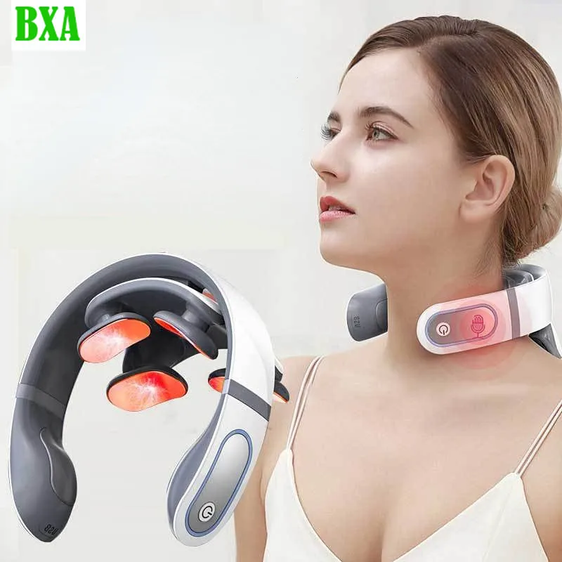 

Electric Pulse Back and Neck Massager Multifunctional Far Infrared Head Cervical Massage Pain Relief Health Care Relaxation Tool