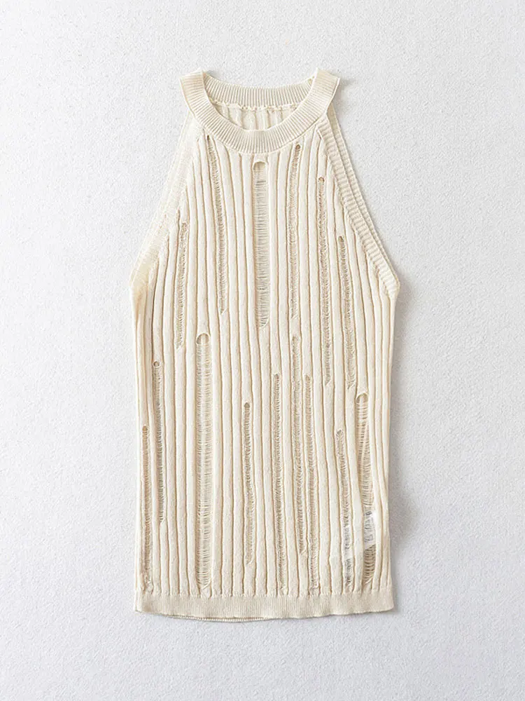 Women Fashion Solid Knitted Halter Mini Dress Casual Off Shoulder Hollow Out Sleeveless Dresses Summer Chic High Street Vestido
Women Fashion Solid Knitted Halter Mini Dress Casual Off Shoulder Hollow Out Sleeveless Dresses Summer Chic High Street Vestido