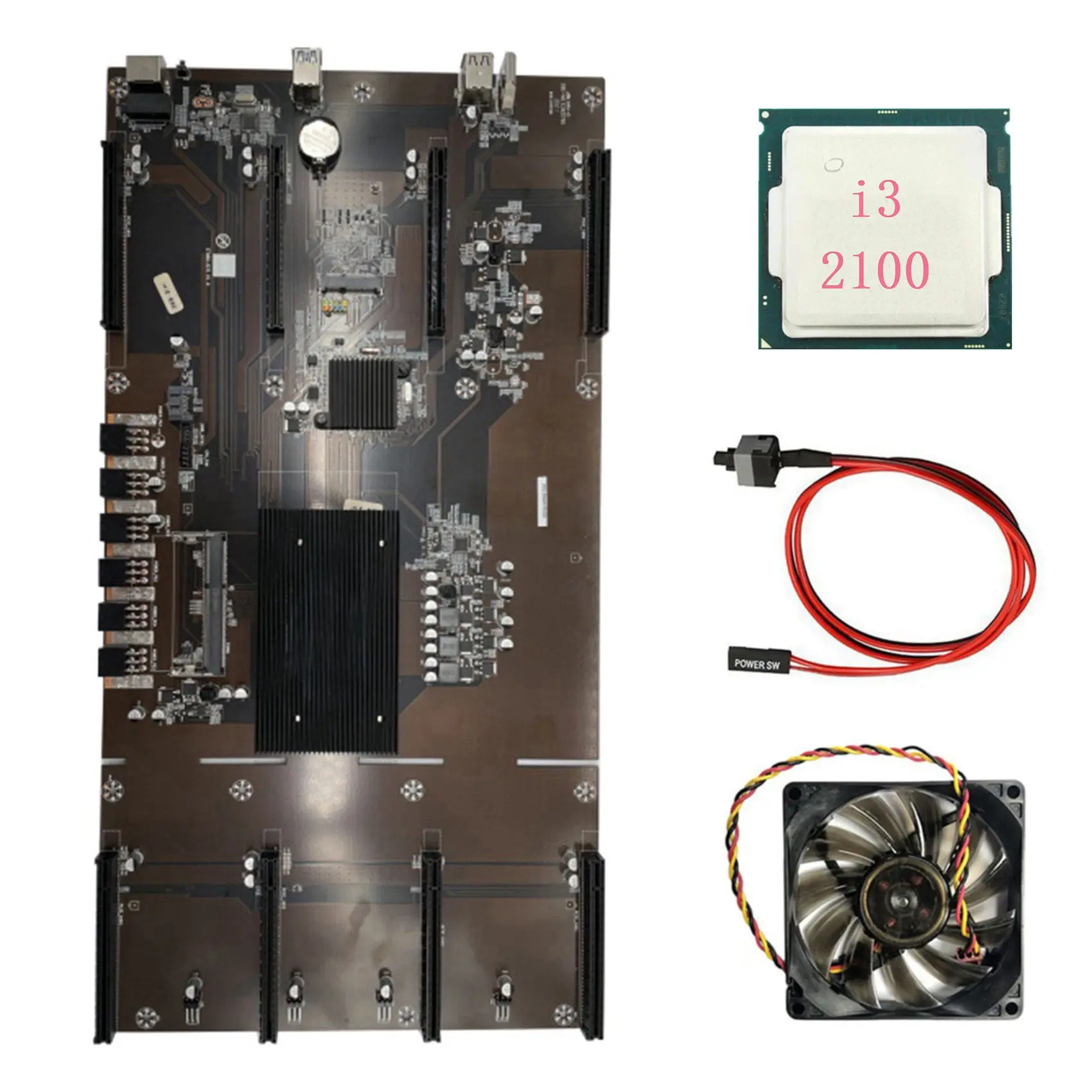 ETH80 B75 BTC Mining Motherboard+I3 2100 CPU+Fan+Switch Cable 8XPCIE 16X LGA1155 Support 1660 2070 3090 Graphics Card
ETH80 B75 BTC Mining Motherboard+I3 2100 CPU+Fan+Switch Cable 8XPCIE 16X LGA1155 Support 1660 2070 3090 Graphics Card