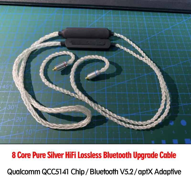 8 Core QCC5141 Pure Silver Cable Bluetooth 5.2 Studio Headphone Upgrade Module aptX Adaptive HD AAC for KZ EDX TFZ QDC Heraphone
8 Core QCC5141 Pure Silver Cable Bluetooth 5.2 Studio Headphone Upgrade Module aptX Adaptive HD AAC for KZ EDX TFZ QDC Heraphone