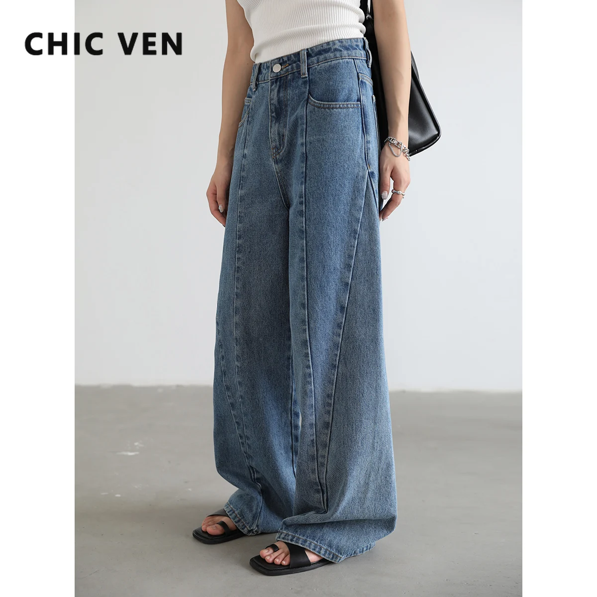 CHIC VEN Fashion Women's Jeans Retro Casual High Waist Loose Split Open Wire Wide Leg Pants Lady Trousers Spring Autumn 2022
CHIC VEN Fashion Women's Jeans Retro Casual High Waist Loose Split Open Wire Wide Leg Pants Lady Trousers Spring Autumn 2022