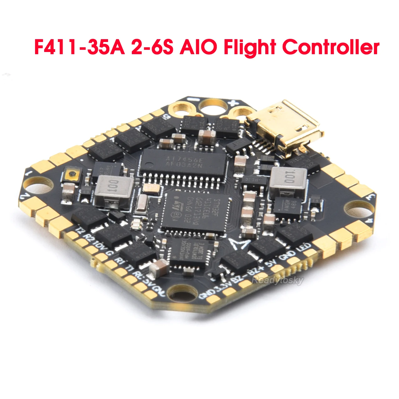 Новинка F411 F4 2-6S AIO бесщеточный контроллер полета 35A BLheli-32 32bit ESC встроенный BetaFlight OSD