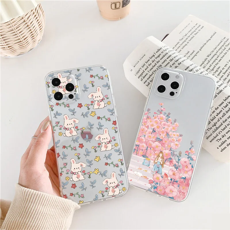 Cute Rabbit Garden Flower Painting Clear Phone Case For iPhone X XR XS MAX 7 8 Plus SE 2020 12 13 11 Pro Max Transparent Cover
Cute Rabbit Garden Flower Painting Clear Phone Case For iPhone X XR XS MAX 7 8 Plus SE 2020 12 13 11 Pro Max Transparent Cover