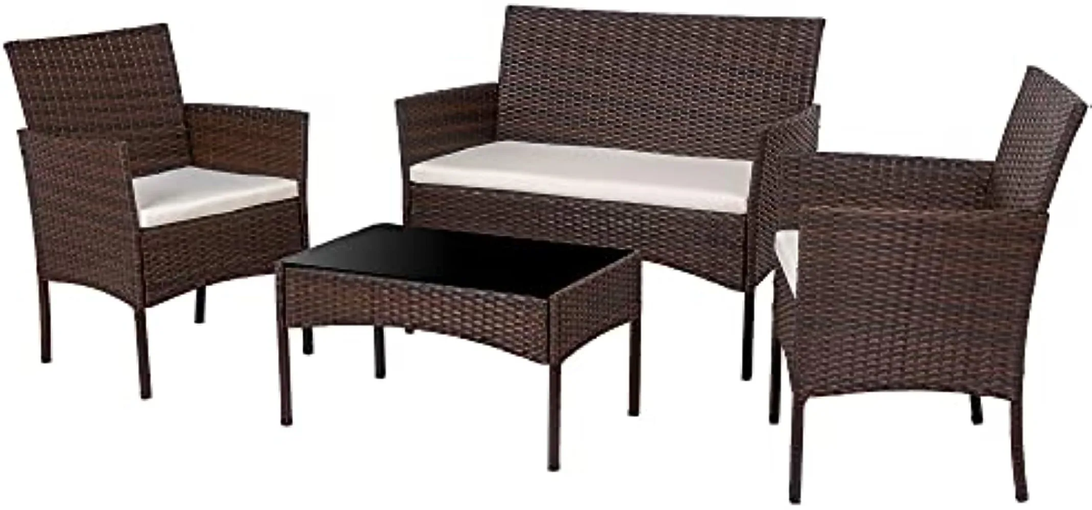 Shintenchi 4 Piece Outdoor Patio Furniture Sets, Small Wicker Patio Conversation Furniture Rattan Chair Set with Tempered Glass
Shintenchi 4 Piece Outdoor Patio Furniture Sets, Small Wicker Patio Conversation Furniture Rattan Chair Set with Tempered Glass