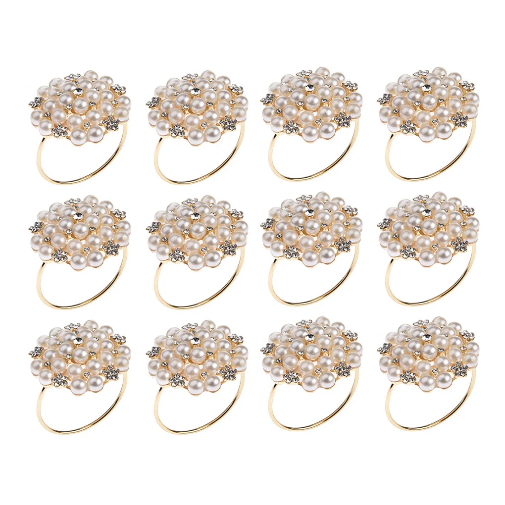 12pcs/bag Napkin Buckles Rhinestone Pearl Napkin Holders Metal Decoration Banquet Towel Rings
12pcs/bag Napkin Buckles Rhinestone Pearl Napkin Holders Metal Decoration Banquet Towel Rings