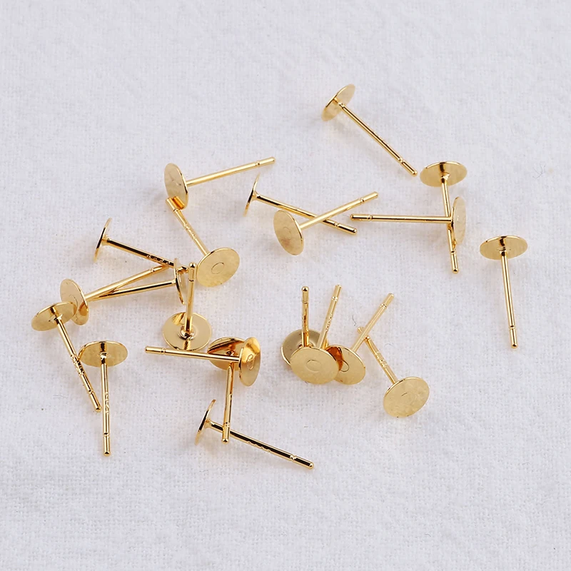 20pcs 14K Gold Plated Brass Earrings Posts Flat Pad Blank Earring Pin Studs For DIY Jewelry Making Findings Accessories 3-6mm
20pcs 14K Gold Plated Brass Earrings Posts Flat Pad Blank Earring Pin Studs For DIY Jewelry Making Findings Accessories 3-6mm