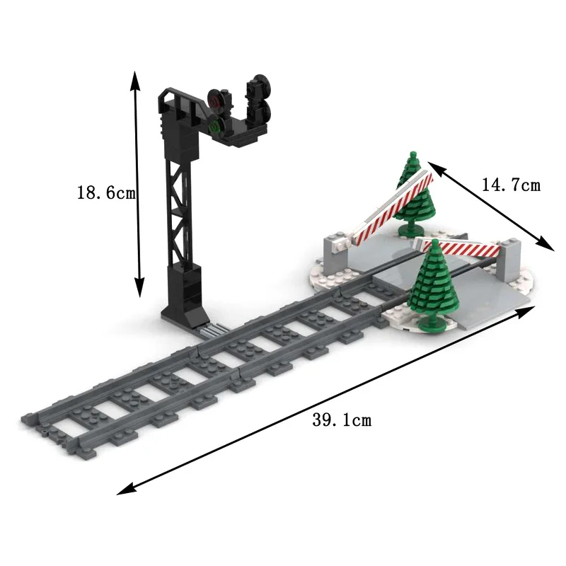 

City Train Track Lifting Pole Rail Railway DIY Parts MOC Simulation Scene Accessories Building Blocks Bricks Toys Gifts