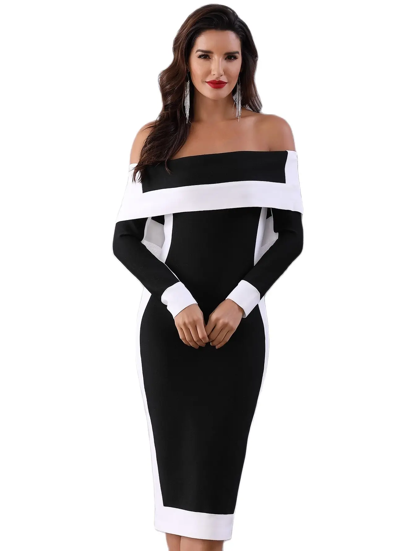 Sexy Winter Bodycon Bandage Dress Women Vestidos 2022 New Long Sleeve Off Shoulder Club Dress Celebrity Runway Party Dress
Sexy Winter Bodycon Bandage Dress Women Vestidos 2022 New Long Sleeve Off Shoulder Club Dress Celebrity Runway Party Dress