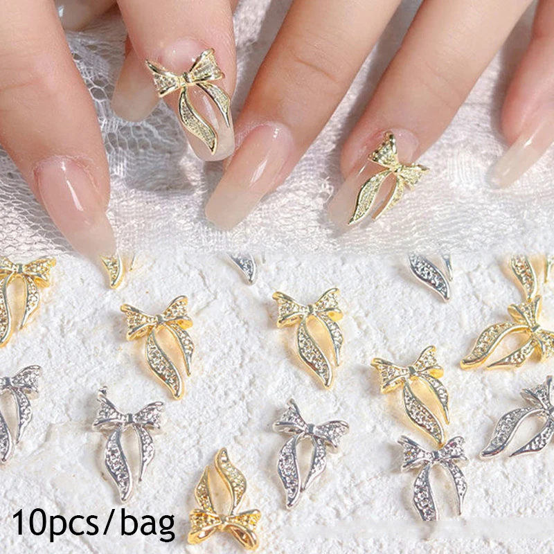 10pcs Gold Silver Zircon Bow Nail Art Decorations 3D Charm Nail Jewelry Ornaments Fashion Manicure Accessories For Nails
10pcs Gold Silver Zircon Bow Nail Art Decorations 3D Charm Nail Jewelry Ornaments Fashion Manicure Accessories For Nails