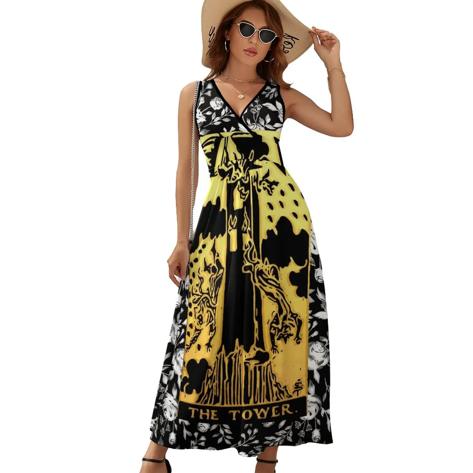 Floral Tarot Print Dress Summer The Tower Street Wear Boho Beach Long Dresses Female High Waist Design Modern Maxi Dress
Floral Tarot Print Dress Summer The Tower Street Wear Boho Beach Long Dresses Female High Waist Design Modern Maxi Dress