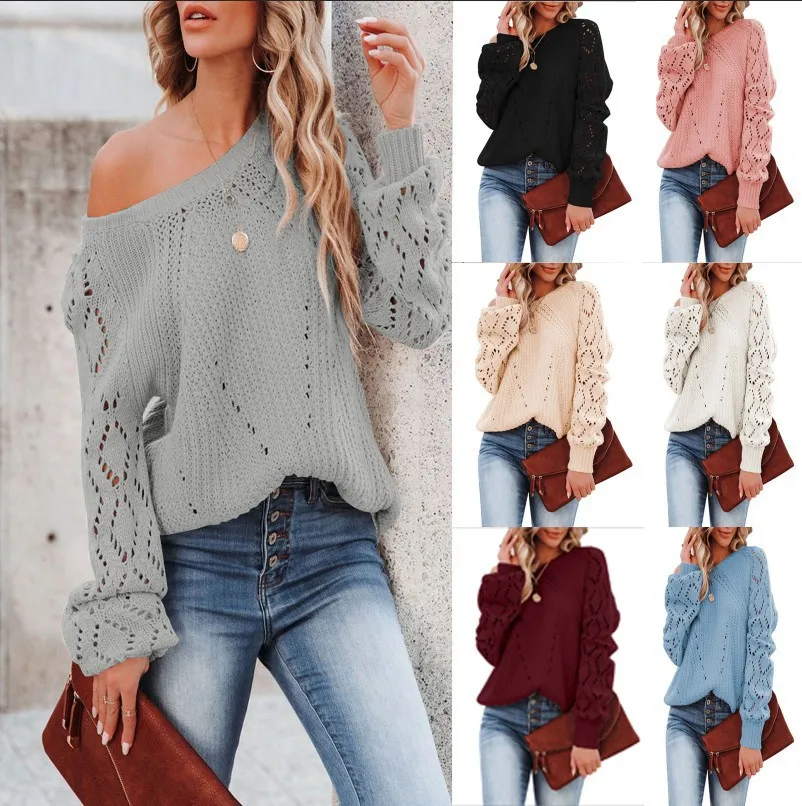 2022 solid color loose top women's autumn and winter new hollow pattern round neck sweater women
2022 solid color loose top women's autumn and winter new hollow pattern round neck sweater women