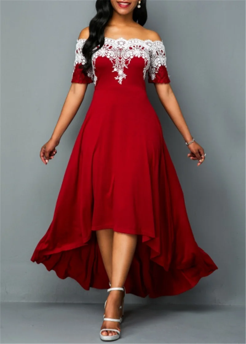 Plus size 5xl one-shoulder lace lace irregular dress female slim backless dress sexy elegant Ol party dress casual summer dress
Plus size 5xl one-shoulder lace lace irregular dress female slim backless dress sexy elegant Ol party dress casual summer dress