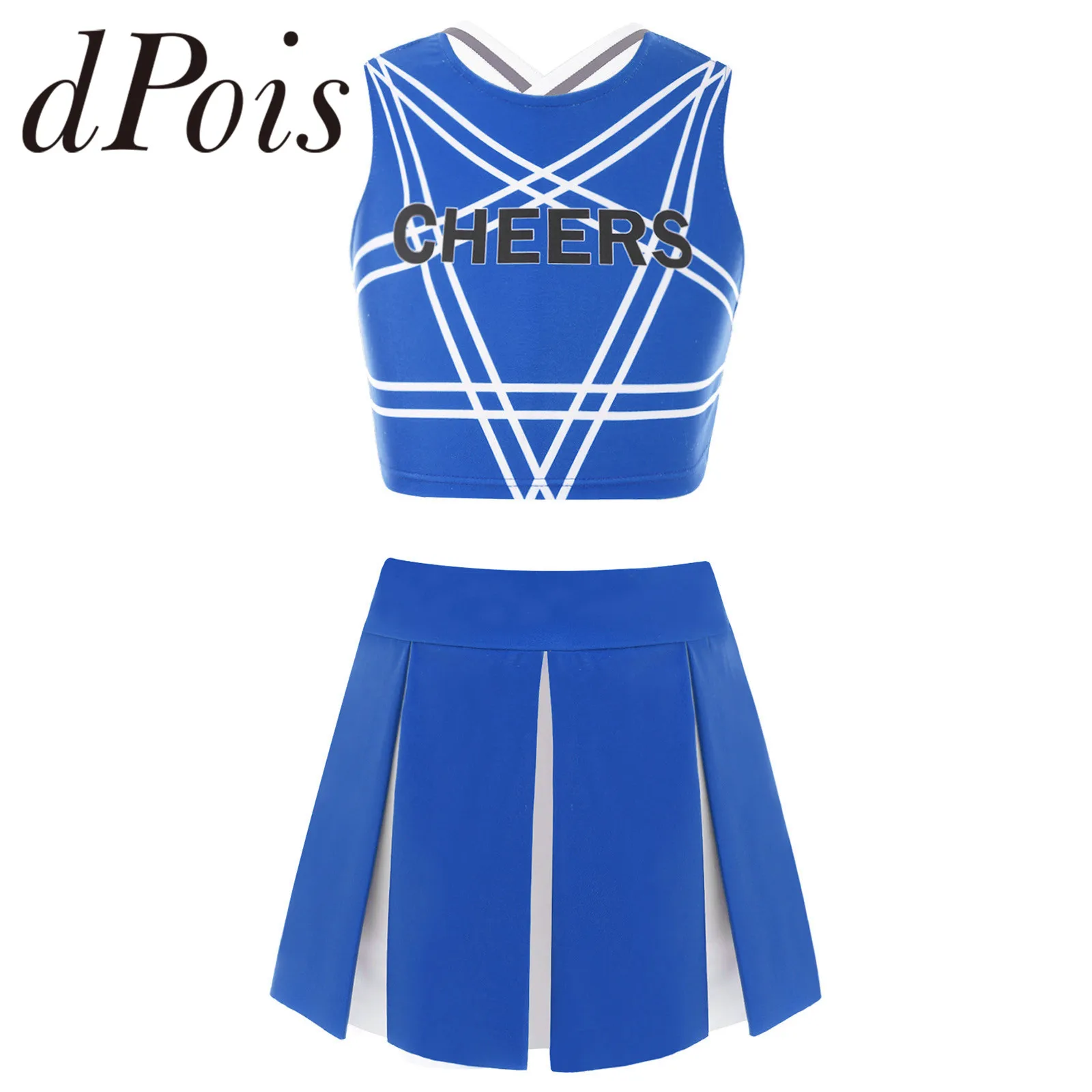 Kids Girls Cheerleading Cosplay Costume Set Children Cheerleader Uniform for Dancing Competition Performance Cheer Dance Costume
Kids Girls Cheerleading Cosplay Costume Set Children Cheerleader Uniform for Dancing Competition Performance Cheer Dance Costume