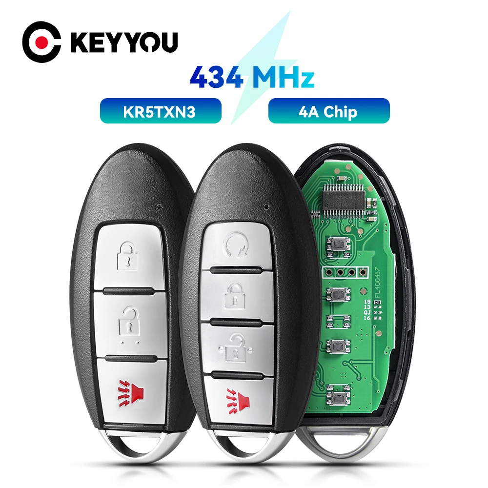Пульт дистанционного управления KEYYOU для автомобиля Nissan Kicks Rogue Altima 2018 2019 2020 2021 KR5TXN3 S180144503 4A Chip 433Mhz FSK Card
Пульт дистанционного управления KEYYOU для автомобиля Nissan Kicks Rogue Altima 2018 2019 2020 2021 KR5TXN3 S180144503 4A Chip 433Mhz FSK Card