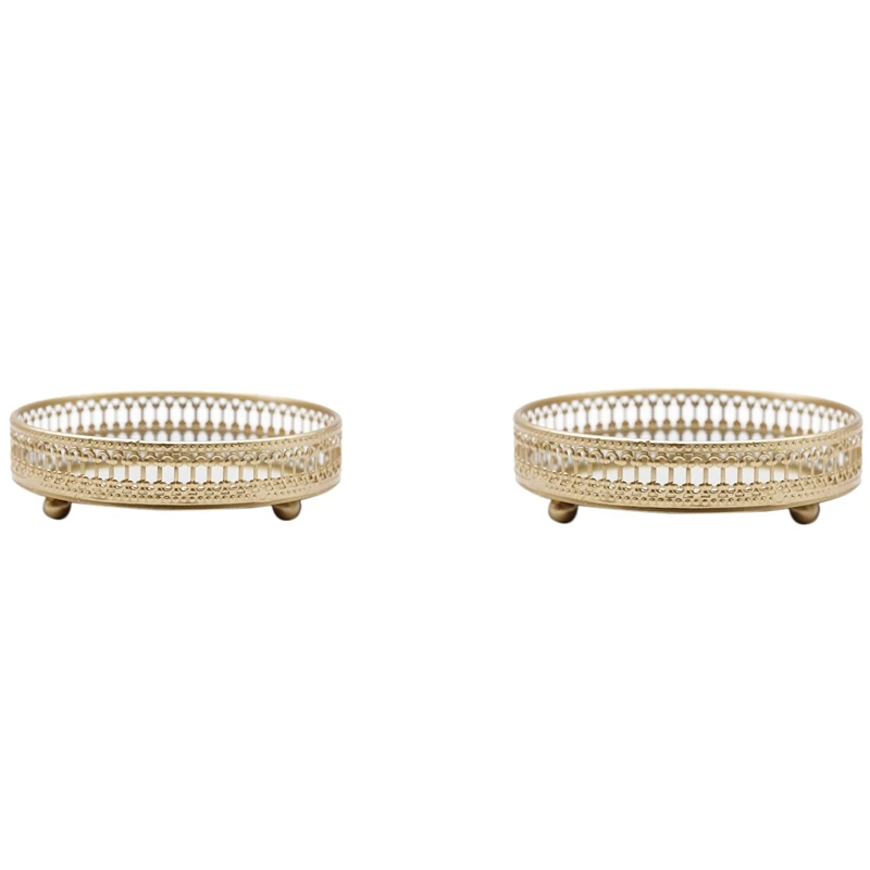 Promotion! 2X Golden Iron Jewelry Storage Tray Glass Mirror Makeup Manager Desktop Cosmetic Dessert Display Tray 25Cm & 17.5Cm
Promotion! 2X Golden Iron Jewelry Storage Tray Glass Mirror Makeup Manager Desktop Cosmetic Dessert Display Tray 25Cm & 17.5Cm