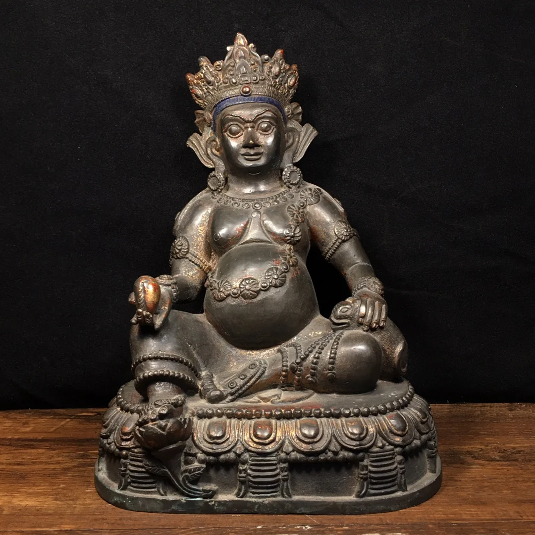 9" Tibet Buddhism Old purple Bronze Cinnabar Lacquer Yellow God of Wealth Buddha Huang Caishen Enshrine the Buddha
9" Tibet Buddhism Old purple Bronze Cinnabar Lacquer Yellow God of Wealth Buddha Huang Caishen Enshrine the Buddha
