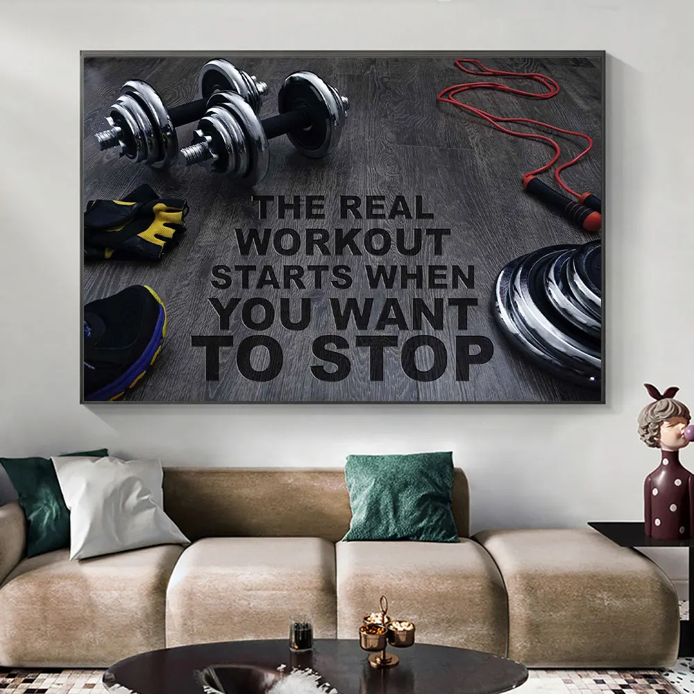 The Real Workout Starts When You Want To Stop Canvas Painnting Poster Print Home Decor Wall Art Picture For Live KIids Room
The Real Workout Starts When You Want To Stop Canvas Painnting Poster Print Home Decor Wall Art Picture For Live KIids Room