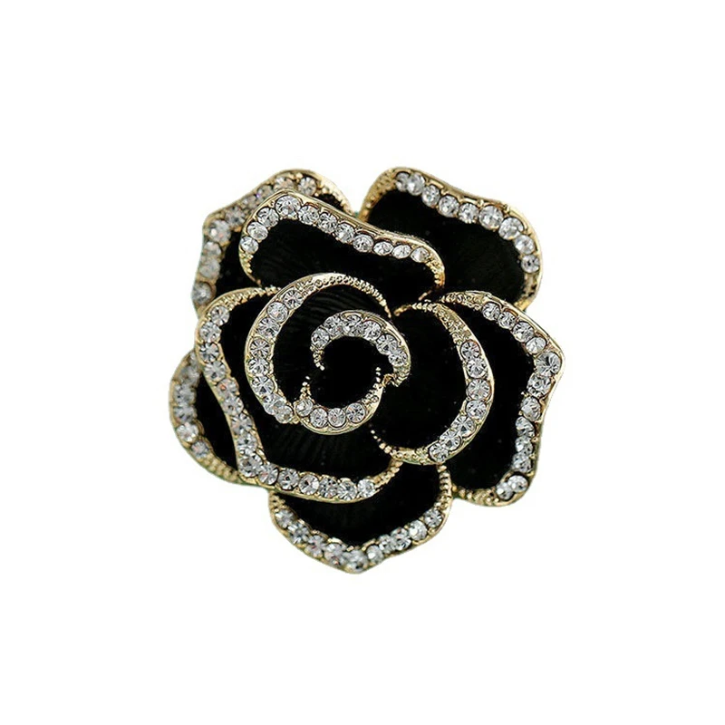 Retro Shiny Zircon Camellia Flower Brooch Pins for Women Black Rose Flowers Cardigan Coat Corsage Lapel Pin Clothing Jewelry
Retro Shiny Zircon Camellia Flower Brooch Pins for Women Black Rose Flowers Cardigan Coat Corsage Lapel Pin Clothing Jewelry