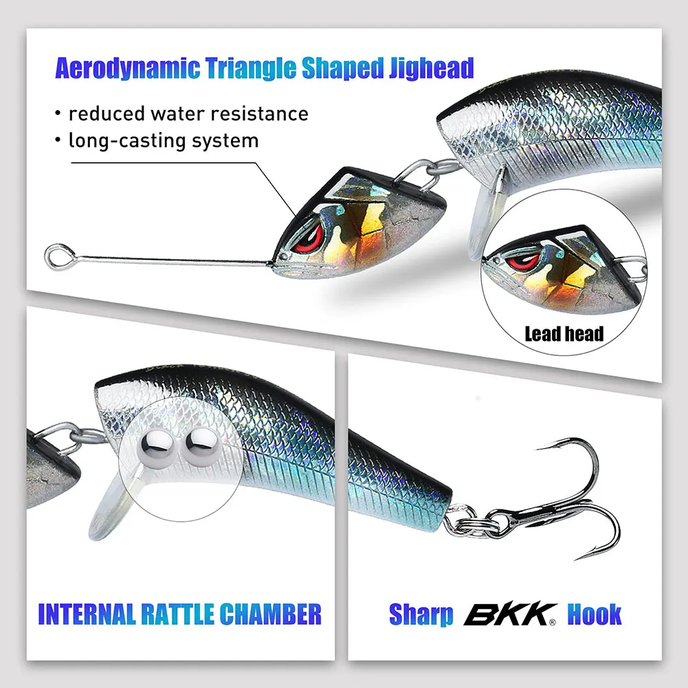 ABS Material Lure Bait Bionic Two-section 14.8*11.5*1.8cm 3 Pieces/set Bionic Two-section Metal Outdoor Fishing
ABS Material Lure Bait Bionic Two-section 14.8*11.5*1.8cm 3 Pieces/set Bionic Two-section Metal Outdoor Fishing