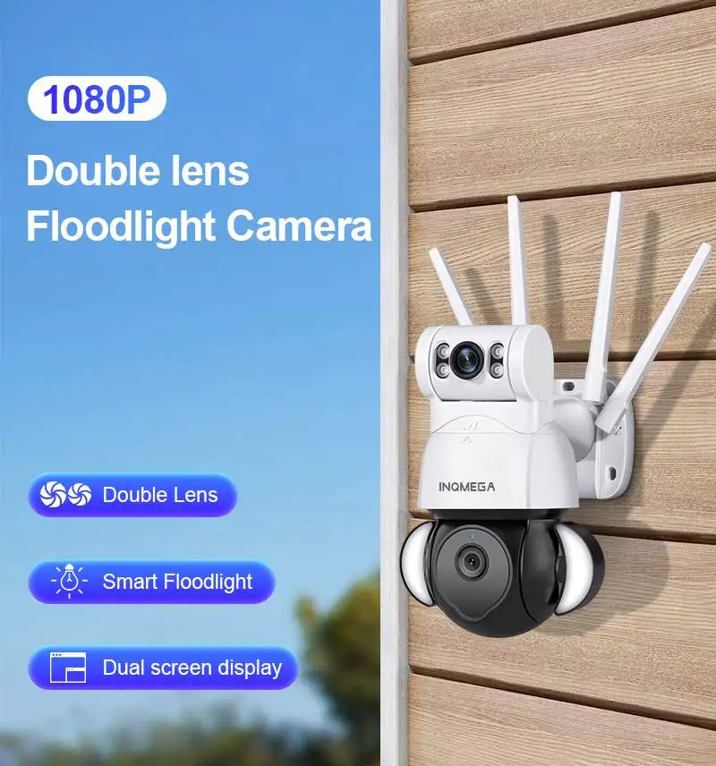 INQMEGA 1080P WIFI Surveillance Camera Security Protection Camera Outdoor AI Human Motions Detection Cam PTZ Dual lens IP Camera
INQMEGA 1080P WIFI Surveillance Camera Security Protection Camera Outdoor AI Human Motions Detection Cam PTZ Dual lens IP Camera