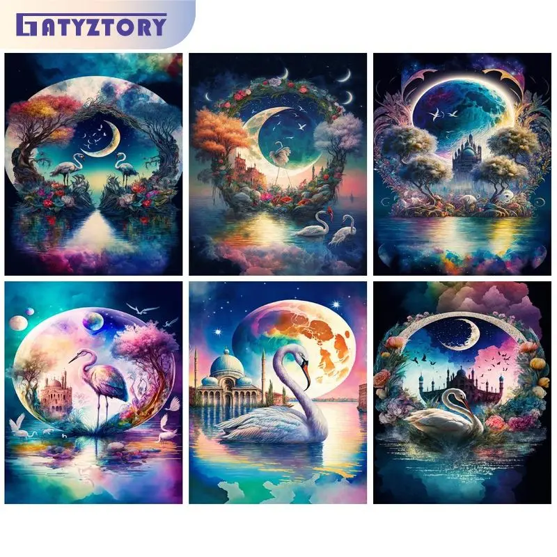 GATYZTORY Diamond Paint With Frame Moon Scenery Kill Time Full Square Round Cross Stitch Artwork Gift Cranes Painting Decors
GATYZTORY Diamond Paint With Frame Moon Scenery Kill Time Full Square Round Cross Stitch Artwork Gift Cranes Painting Decors