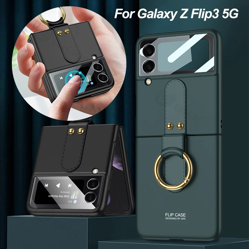 GKK Original Case For Samsung Galaxy Z Flip 3 5G Case With Finger-Ring Back Screen Glass Matte Hard Cover For Samsung Z Flip3 5G
GKK Original Case For Samsung Galaxy Z Flip 3 5G Case With Finger-Ring Back Screen Glass Matte Hard Cover For Samsung Z Flip3 5G