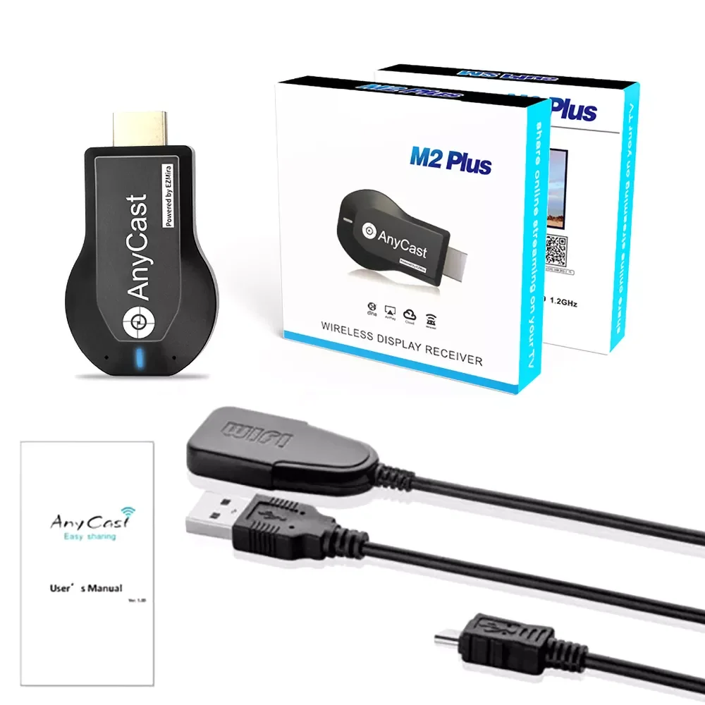 

1080P беспроводной Wi-Fi дисплей TV Dongle приемник HDMI-совместимый TV Stick M2 Plus для DLNA Miracast для AnyCast для Airplay