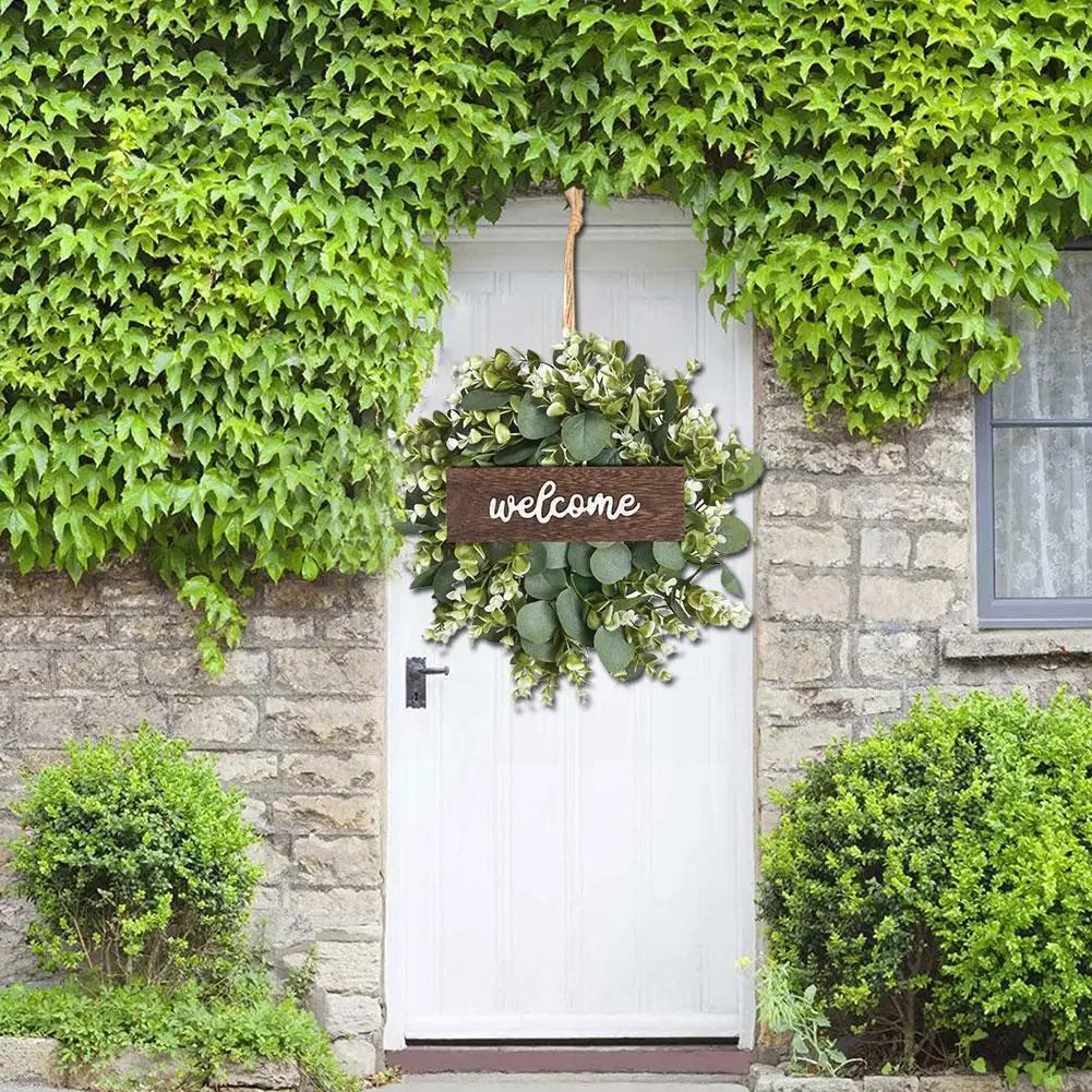 Green Eucalyptus Wreath With Welcome Sign Artificial Eucalyptus Wreath Spring Summer Greenery Wreath For Front Door Wall De O1E1
Green Eucalyptus Wreath With Welcome Sign Artificial Eucalyptus Wreath Spring Summer Greenery Wreath For Front Door Wall De O1E1