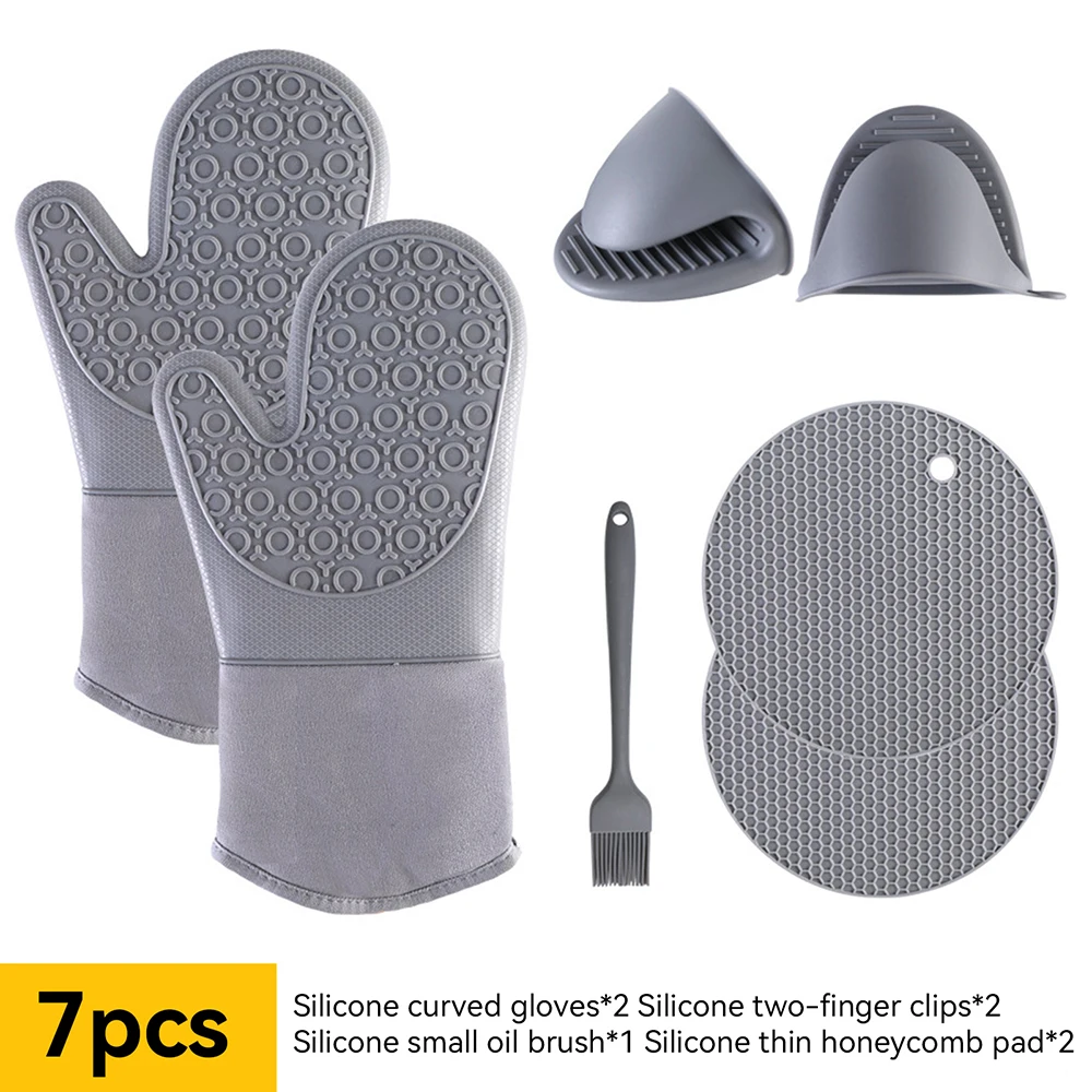 New Hot Oven Mitts Set with Oil Brush & Pads Anti-Slip Silicone Oven Gloves for Kitchen Extra Long Quilted Liner
New Hot Oven Mitts Set with Oil Brush & Pads Anti-Slip Silicone Oven Gloves for Kitchen Extra Long Quilted Liner