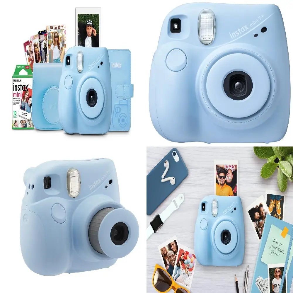 Fashionable Fun Light Blue Instax Mini 7+ Camera Bundle with 10-Film, Album, Bag & Adorable Stickers
Fashionable Fun Light Blue Instax Mini 7+ Camera Bundle with 10-Film, Album, Bag & Adorable Stickers