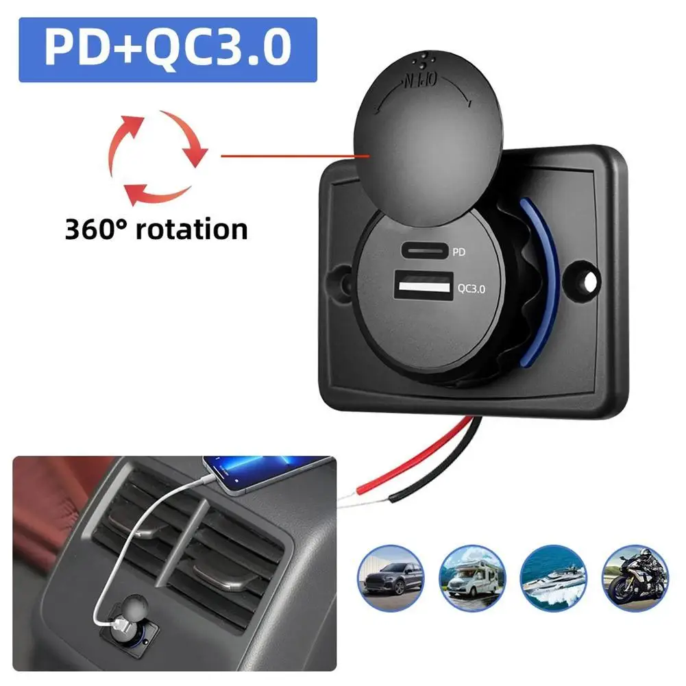 Двойная Быстрая зарядка 3,0 DC 12V-24V розетка Зарядное устройство USB PD Type-C зарядное устройство водонепроницаемый адаптер для автомобильного зарядного устройства адаптер
Двойная Быстрая зарядка 3,0 DC 12V-24V розетка Зарядное устройство USB PD Type-C зарядное устройство водонепроницаемый адаптер для автомобильного зарядного устройства адаптер