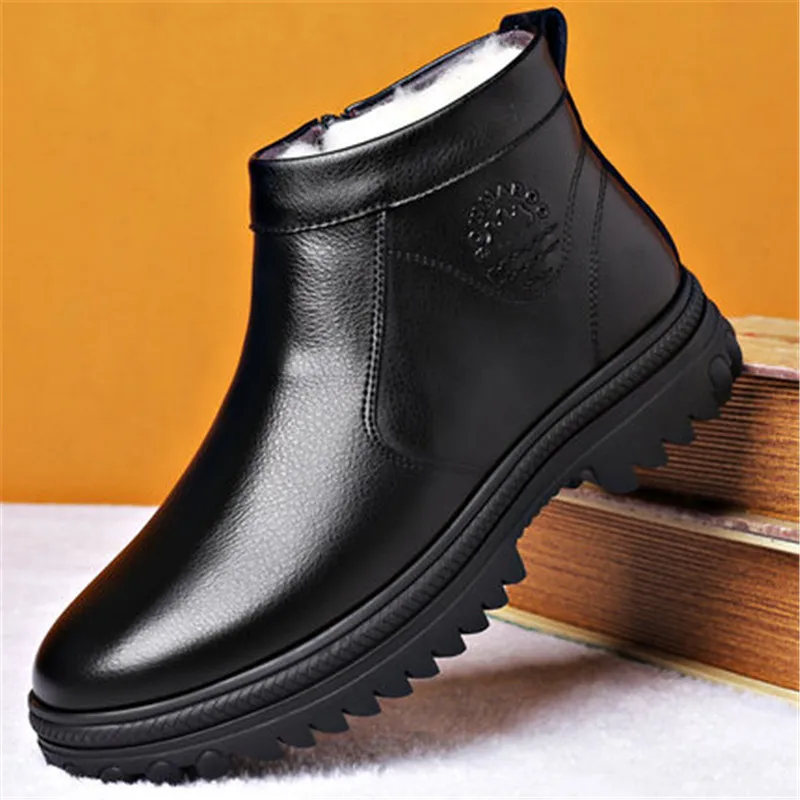 Winter Men Slip-on Warm Wool lining Boots Genuine Leather Waterproof Sneakers Male Outdoor Hunting Hiking Shoes Ankle Snow Boot
Winter Men Slip-on Warm Wool lining Boots Genuine Leather Waterproof Sneakers Male Outdoor Hunting Hiking Shoes Ankle Snow Boot