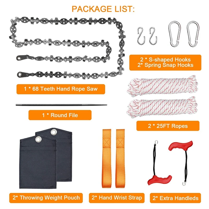 53 Inch High Reach Tree Limb Hand Rope Saw,68 Sharp Teeth Blades On Both Sides,Folding Rope Chain Saw,For Camping
53 Inch High Reach Tree Limb Hand Rope Saw,68 Sharp Teeth Blades On Both Sides,Folding Rope Chain Saw,For Camping