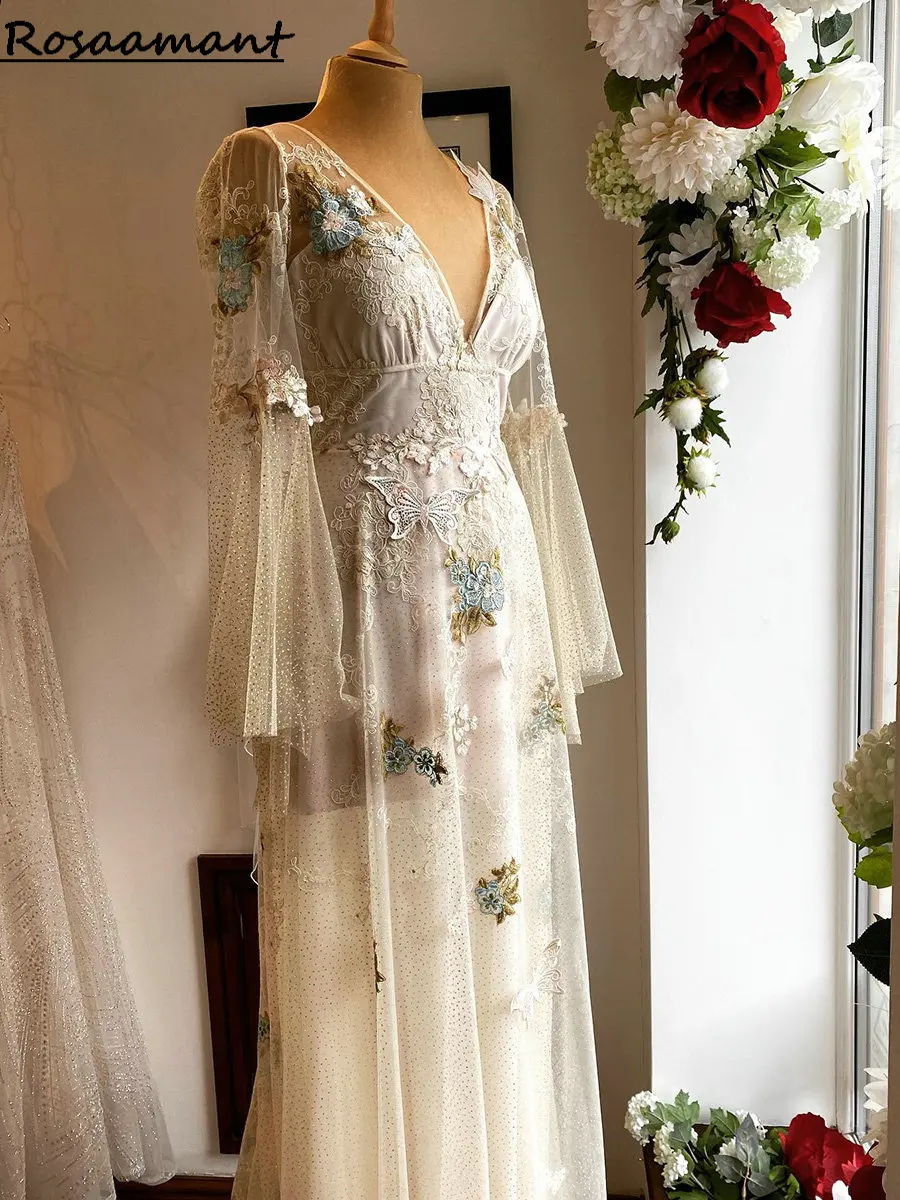 Real Image Glitter Crystal Long Sleeve Wedding Dresses A-Line V-Neck Illusion Appliques Lace Boho Country Bridal Gowns
Real Image Glitter Crystal Long Sleeve Wedding Dresses A-Line V-Neck Illusion Appliques Lace Boho Country Bridal Gowns