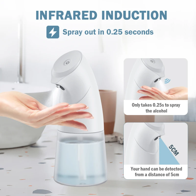 450ML Automatic Soap Dispenser Foam Drip Spray Touchless Induction Sprayer Infrared Alcohol Sterilization Hand Home Accessories
450ML Automatic Soap Dispenser Foam Drip Spray Touchless Induction Sprayer Infrared Alcohol Sterilization Hand Home Accessories