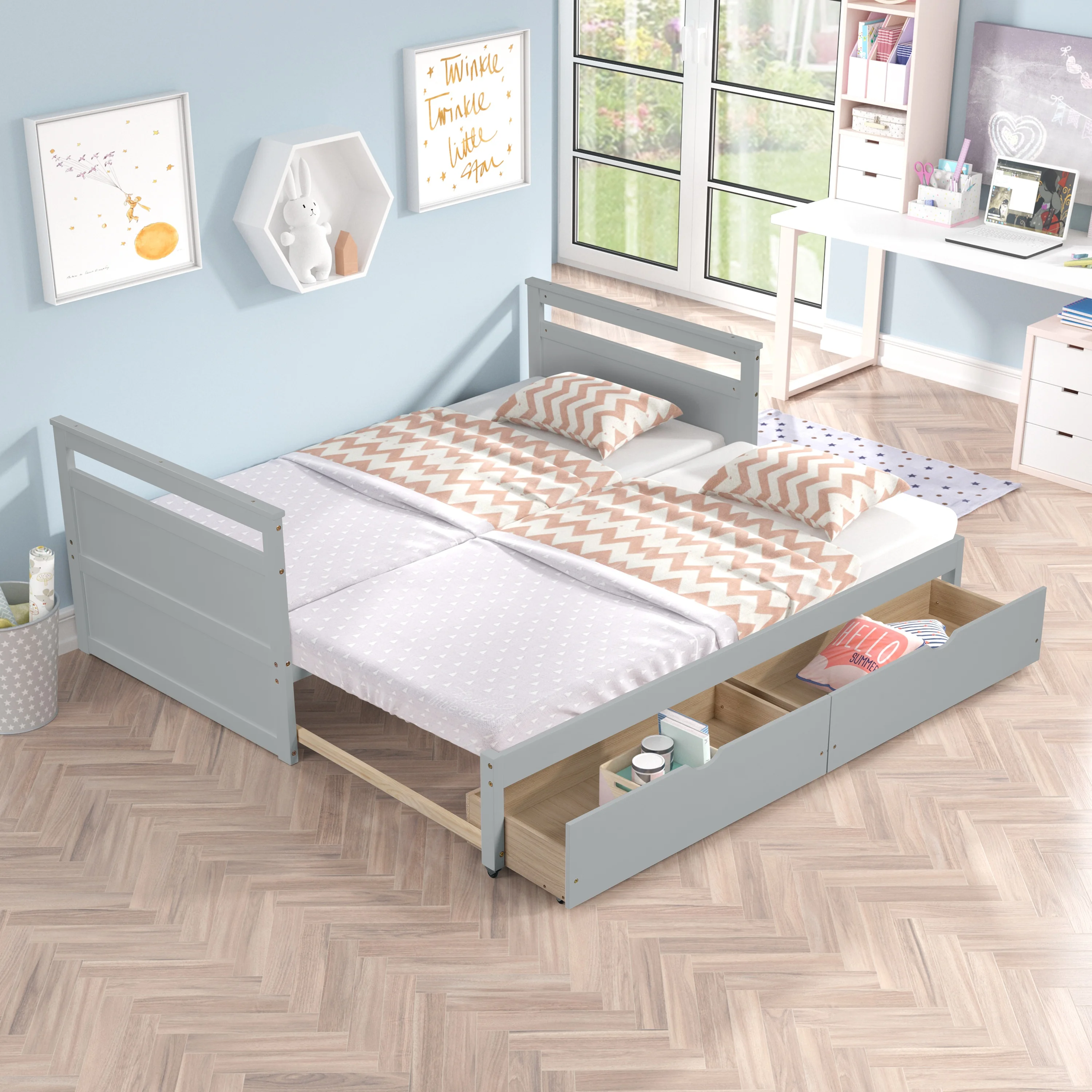 78.6''x 42.2''x30.1'' Home Modern Minimalist Bedroom Furniture Beds Frames Bases Twin Bed With Two Drawers For Bedroom Furniture
78.6''x 42.2''x30.1'' Home Modern Minimalist Bedroom Furniture Beds Frames Bases Twin Bed With Two Drawers For Bedroom Furniture
