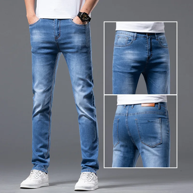 Spring Summer Brand Skinny Jeans Men Slim Fit Denim Joggers Stretch Male Denim Pants Blue Men's Jeans Fashion Casual Hombre
Spring Summer Brand Skinny Jeans Men Slim Fit Denim Joggers Stretch Male Denim Pants Blue Men's Jeans Fashion Casual Hombre