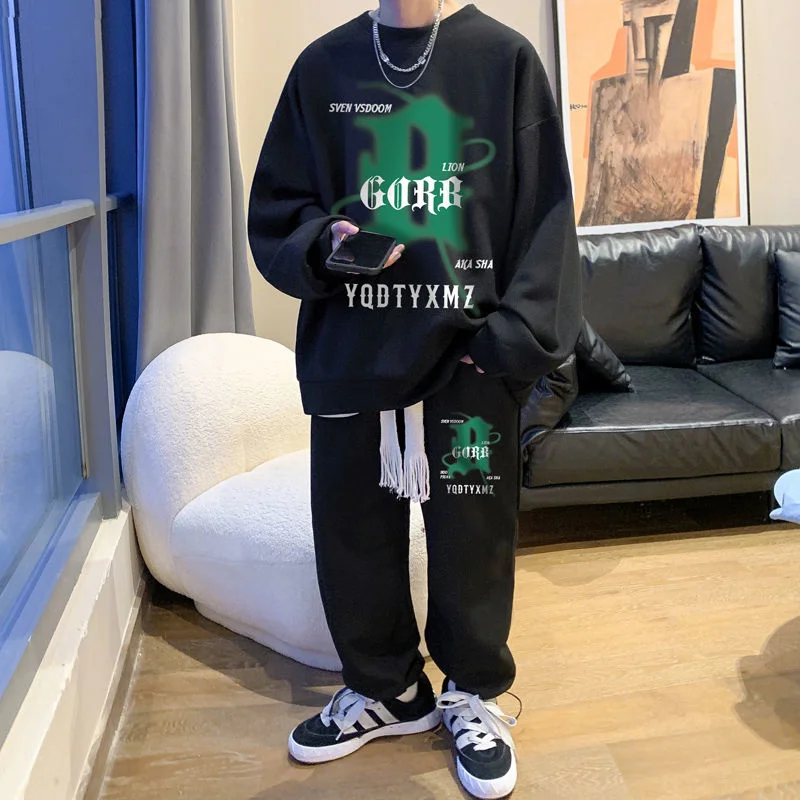 Hybskr Streetwear Long Sleeve Men Sweatshirt Pant Sets Letter Printed Oversized Waffle Casual Two Piece Suits y2k Men's Clothing
Hybskr Streetwear Long Sleeve Men Sweatshirt Pant Sets Letter Printed Oversized Waffle Casual Two Piece Suits y2k Men's Clothing