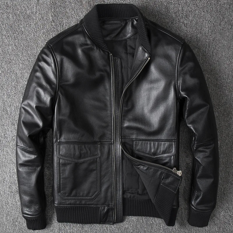 First Layer Cowhide Leather Clothes Men's Short Air Force Flight Suit High-end Fashion Leather Jacket Large Size Coat
First Layer Cowhide Leather Clothes Men's Short Air Force Flight Suit High-end Fashion Leather Jacket Large Size Coat