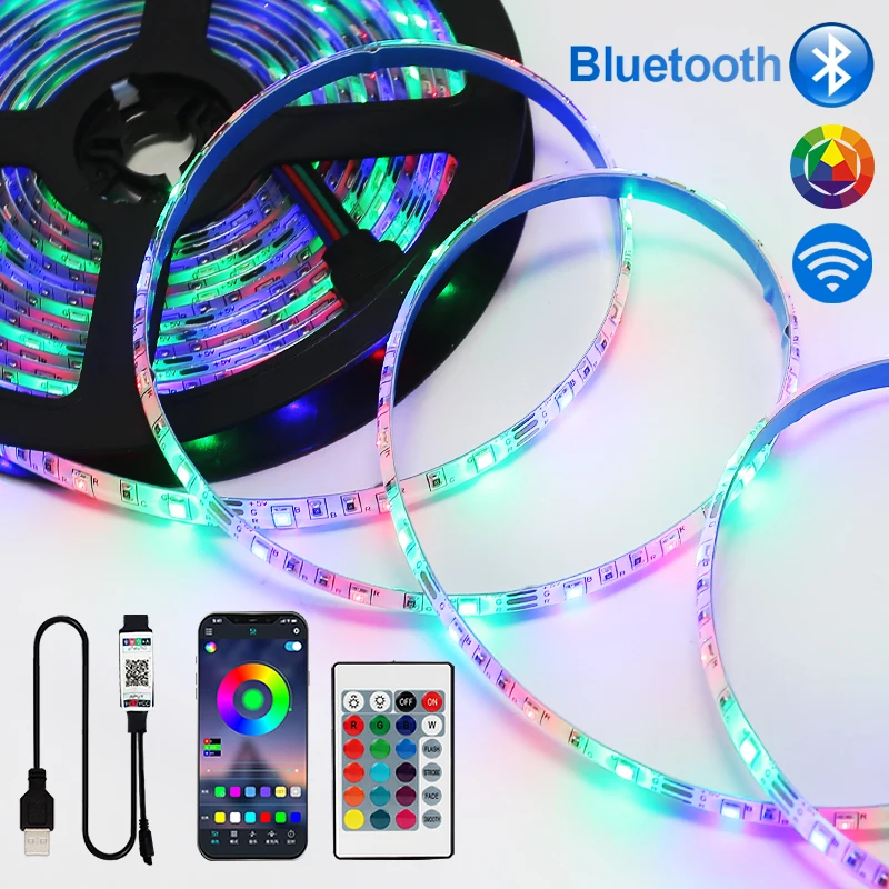 Светодиодная лента RGB 2835DC 5 В, гибкая неоновая лента с Bluetooth, диодами, подсветкой ПК, ТВ, USB, 3 клавишами управления
Светодиодная лента RGB 2835DC 5 В, гибкая неоновая лента с Bluetooth, диодами, подсветкой ПК, ТВ, USB, 3 клавишами управления