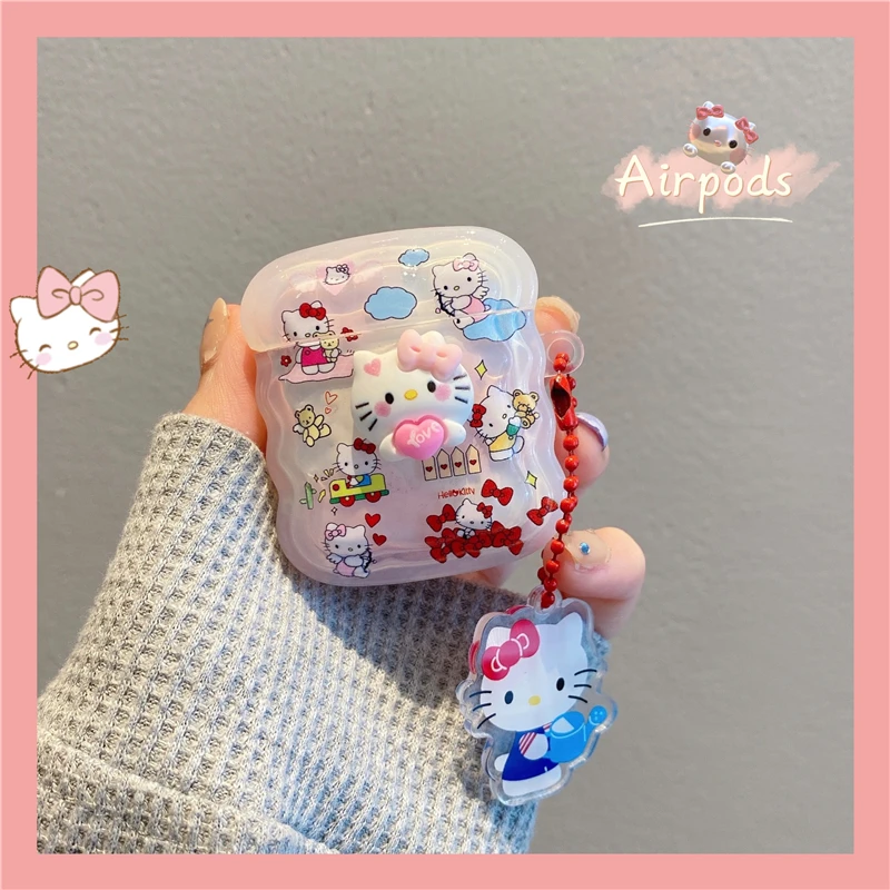Kawaii Sanrio HelloKitty Headphone Case Cartoon Silicone 3D Bluetooth Headphone Case for Apple AirPods 1 2 3 Pro Protective Case 
Kawaii Sanrio HelloKitty Headphone Case Cartoon Silicone 3D Bluetooth Headphone Case for Apple AirPods 1 2 3 Pro Protective Case