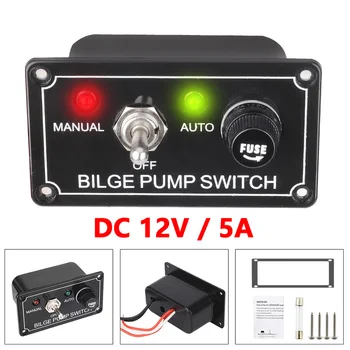 CNSPEED DC 12V Marine High Quality 3 Positions Pump Switch Panel With Fuse LED for Yacht Camper Truck Boat RV