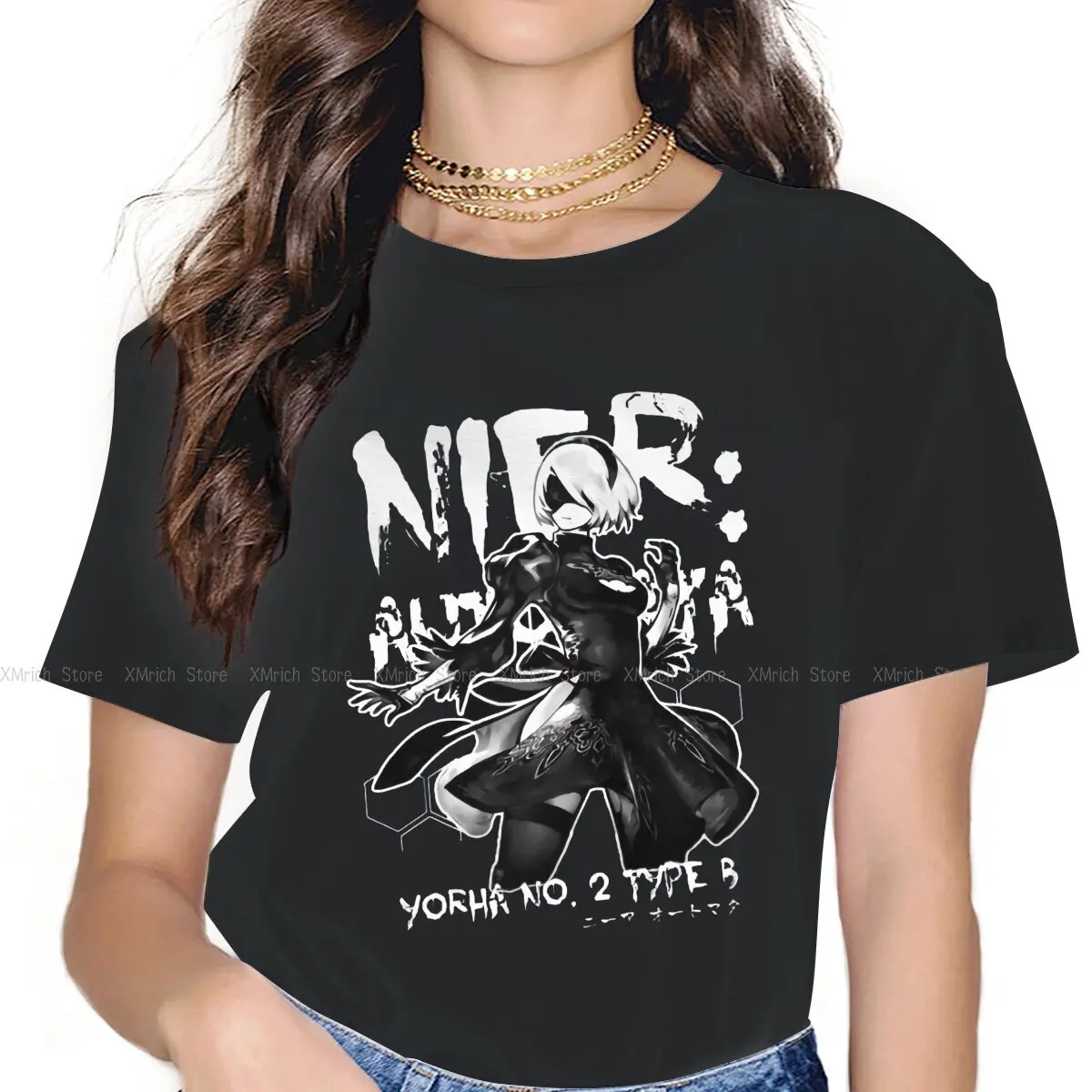 Type B Feminine Clothes Nier Popola Game Oversized T-shirt Goth Vintage Female Top
Type B Feminine Clothes Nier Popola Game Oversized T-shirt Goth Vintage Female Top