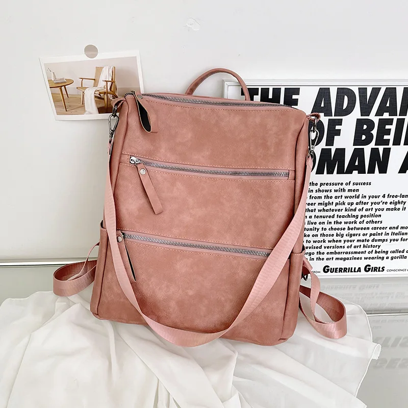 Vintage Solid Color Backpack PU Leather Multifunction Crossbody Bag Vintage Large Capacity Mochila School Bags For Female XA415H
Vintage Solid Color Backpack PU Leather Multifunction Crossbody Bag Vintage Large Capacity Mochila School Bags For Female XA415H