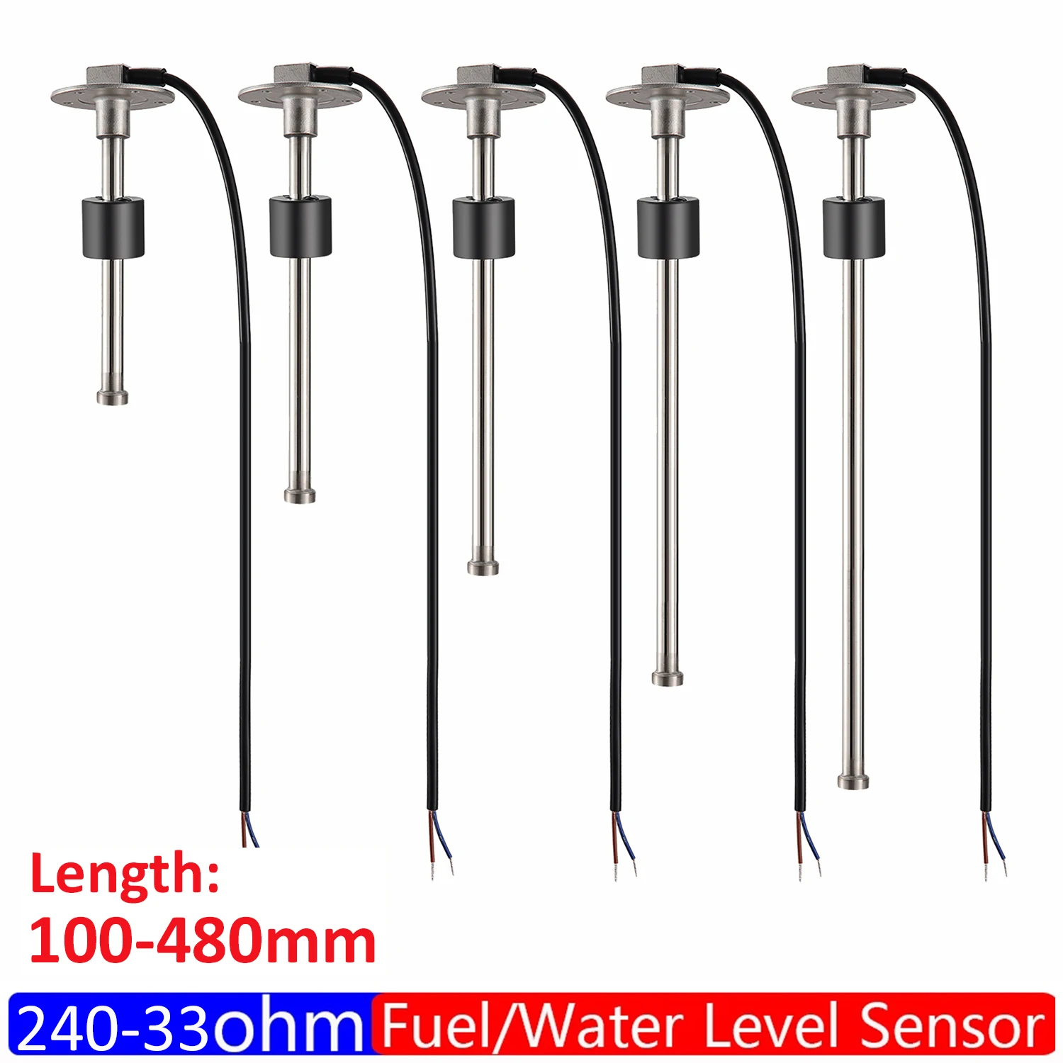 240-33 Ohm Fuel Level Sensor Marine Boat Yacht Car Oil Liquid Tank Fuel Sending Unit 100mm ~ 480mm Water Level Sensor For Gauge
240-33 Ohm Fuel Level Sensor Marine Boat Yacht Car Oil Liquid Tank Fuel Sending Unit 100mm ~ 480mm Water Level Sensor For Gauge