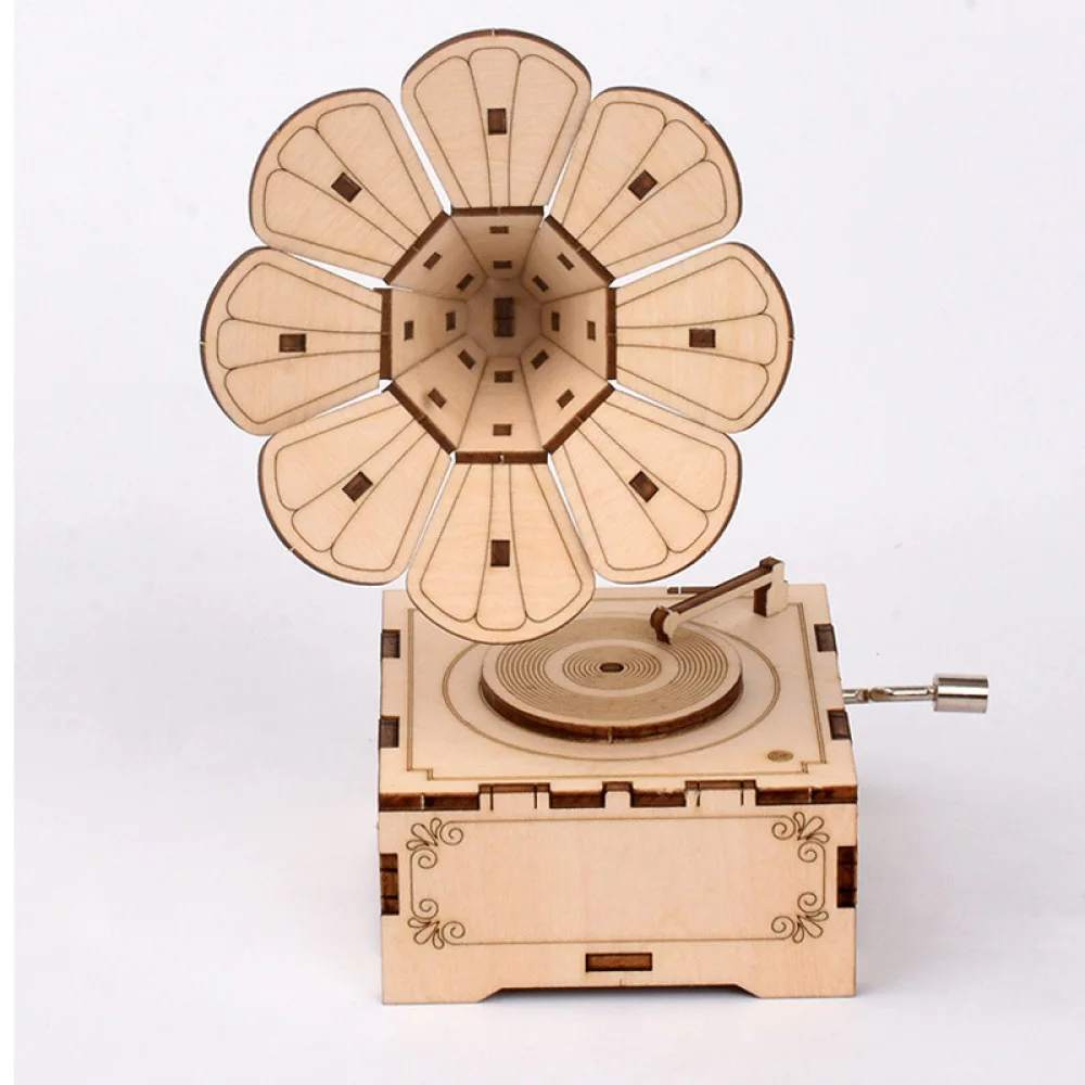 DIY Phonograph Hand-cranked Music Box 3D Jigsaw Puzzle Children's Educational Toys Wooden Christmas New Year Birthday Gift
DIY Phonograph Hand-cranked Music Box 3D Jigsaw Puzzle Children's Educational Toys Wooden Christmas New Year Birthday Gift